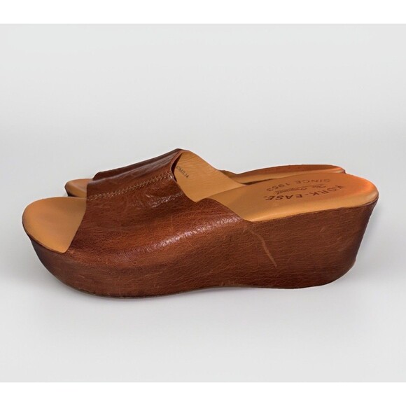 KORK-EASE Tutsi Brown Leather Slide Sandals Size 8 M Vintage - Picture 2 of 8